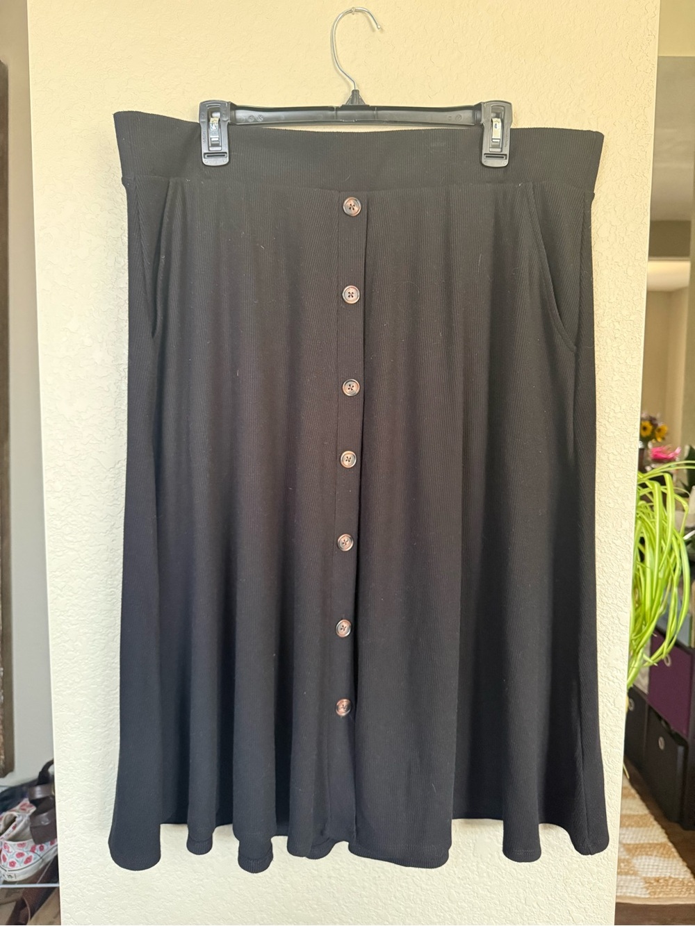 torrid Black A-Line Button-Front Skirt